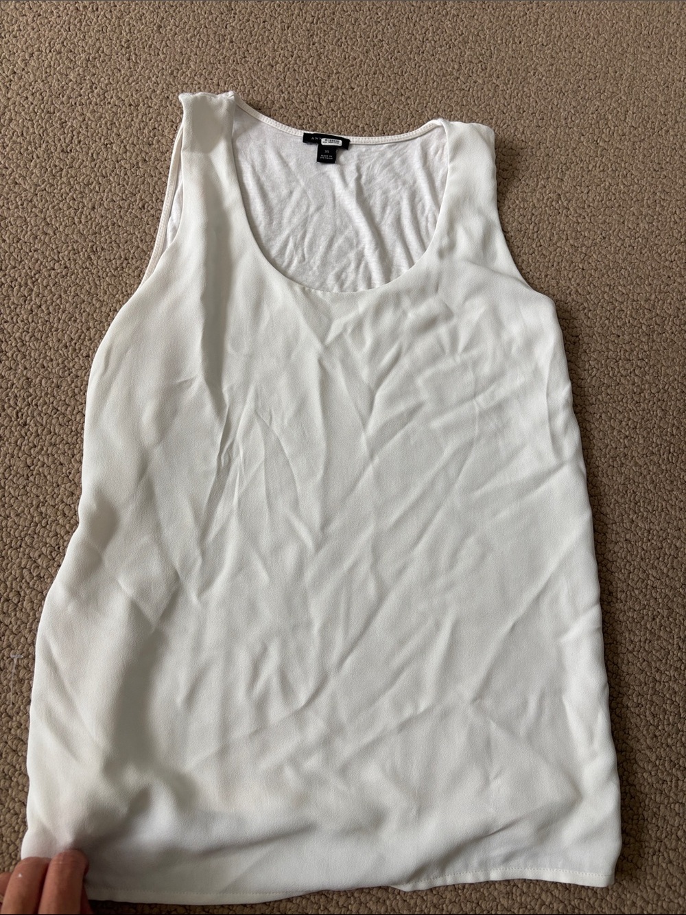 Ann Taylor White Scoop Neck Tank Top